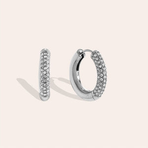 Ohrring vergoldet Strass Edelstahl Nickelfrei #124881 Gold und silber