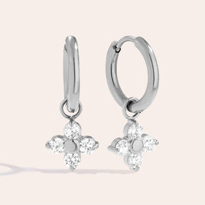 Diamonds Hoop 20mm Flower Edelstahl Ohrringe Ohrringevergoldet mit Strass Nickelfrei 125170 Silber und goldfarbend
