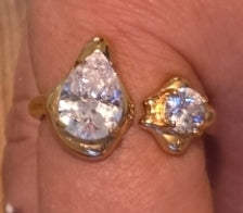 Diamond Eye Edelstahl Ring Silber und gold 141210