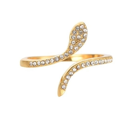 Premium Crystal Snake Edelstahl Ring 140845