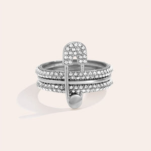 Diamond Ring mit Klammer Edelstahl Ring verschiedene Farben und Grössen 141578