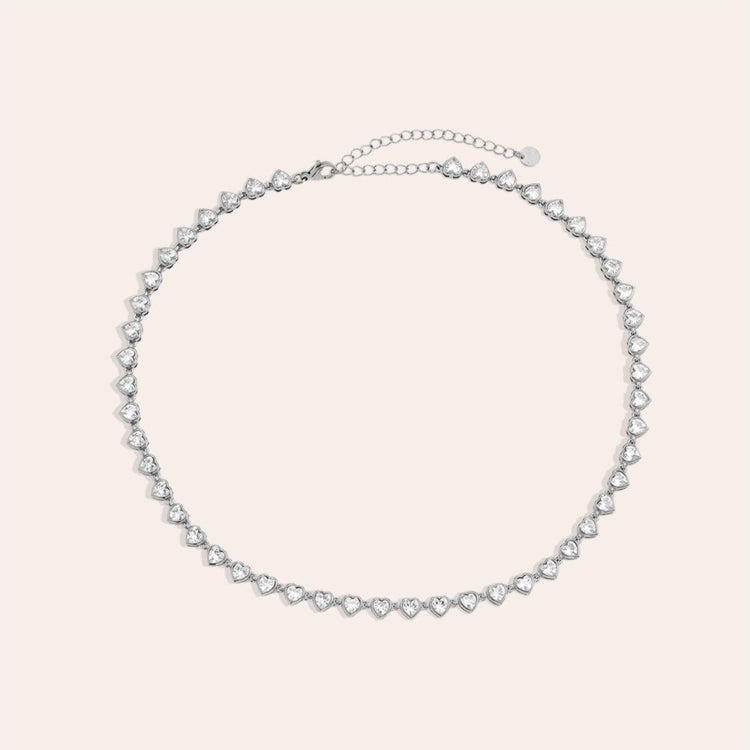 38cm Diamond Hearts Edelstahl Halskette 112072