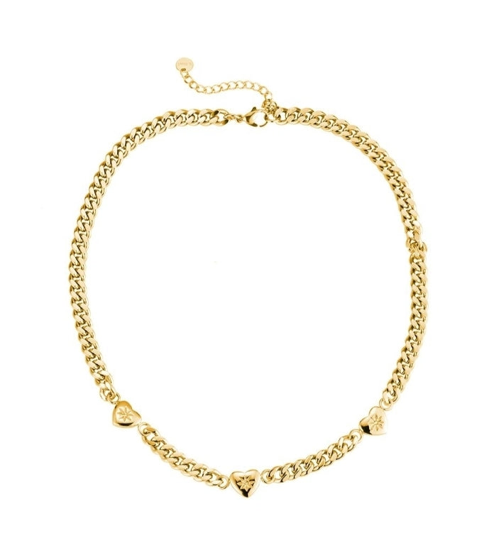 Heart Star Diamond Edelstahl Halskette 111422 Silber und gold