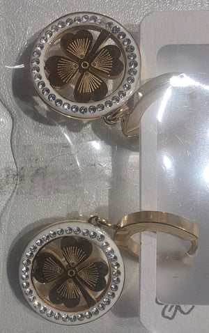 26mm Diamond Kleeblatt rund  Edelstahl Ohrringe 125068