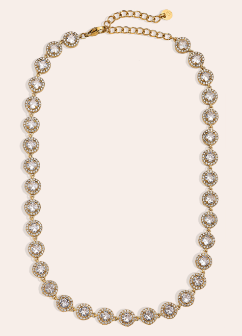 Halskette in Gold und Silberfarbend Strass 112092