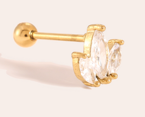 Diamond Crown Edelstahl Piercing 170216 in goldfarbend