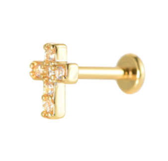 Simple Cross Edelstahl Piercing 170042