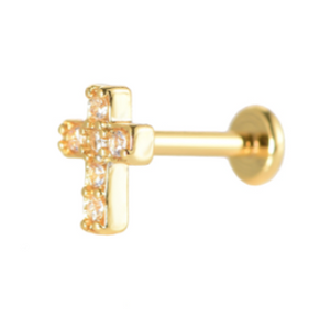 Simple Cross Edelstahl Piercing 170042