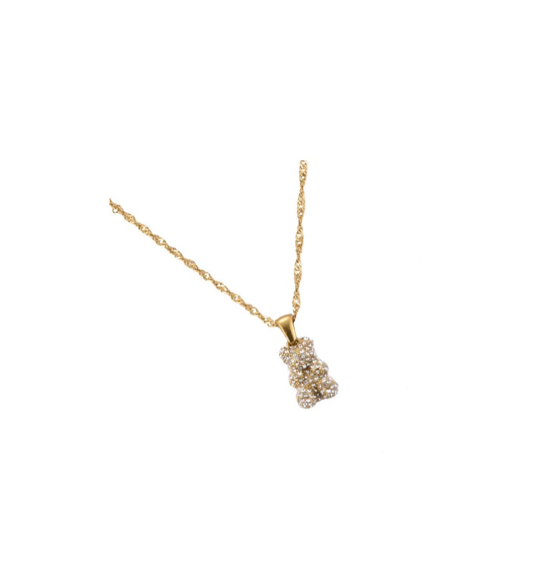 Bärchen Kette vergoldet Edelstahl Nickelfrei 111111