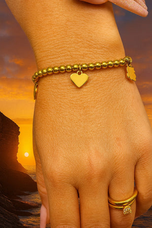 Hand Kette vergoldet mit Herz  Edelstahl Nickel Free 19812