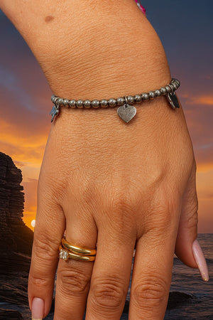 Hand Kette silberfarbend mit Herz  Edelstahl Nickel Free #1