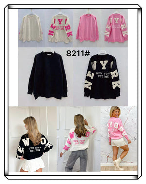 Pullover New York Est 1992 Rosa