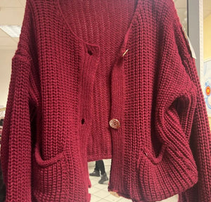 Kurze Jacke dunkel rot